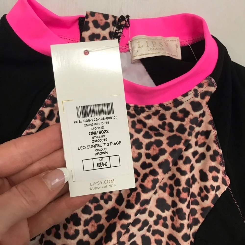 Lipsy London Cheetah Long Sleeve Swim Top